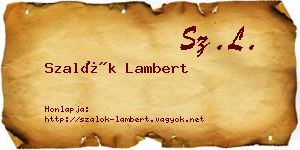 Szalók Lambert névjegykártya